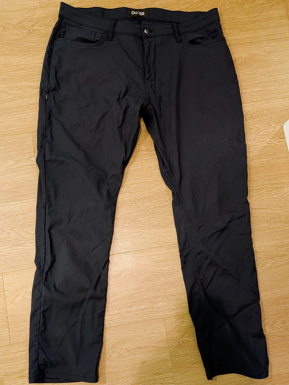 DUER No Sweat (NuStretch) Relaxed Fit 5-Pocket Pants Navy Blue 38x32